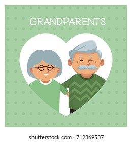 Cute grandparents cartoon