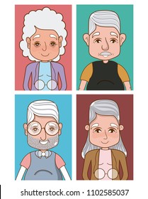 Cute grandparents cartoons