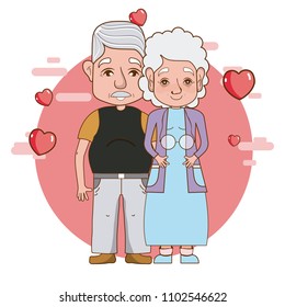 Cute grandparents couple