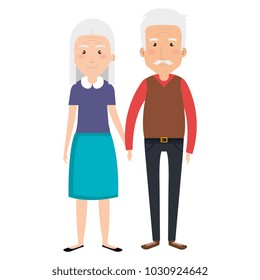 cute grandparents couple avatars characters