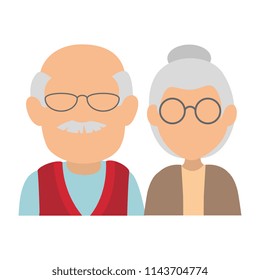 cute grandparents couple avatars characters