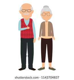 cute grandparents couple avatars characters