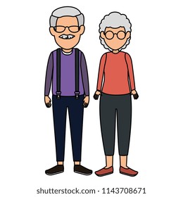 cute grandparents couple avatars characters