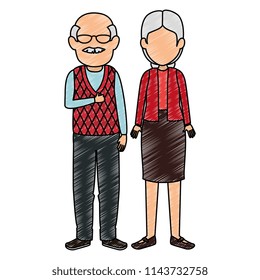 cute grandparents couple avatars characters