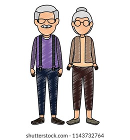 cute grandparents couple avatars characters