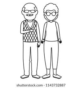 cute grandparents couple avatars characters