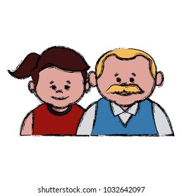 Cute grandparents couple cartoon