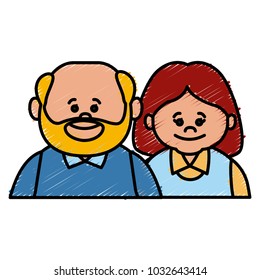 Cute grandparents couple cartoon