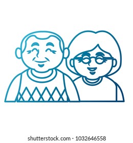 Cute grandparents couple cartoon
