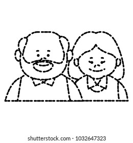 Cute grandparents couple cartoon