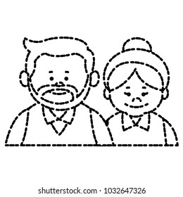 Cute grandparents couple cartoon