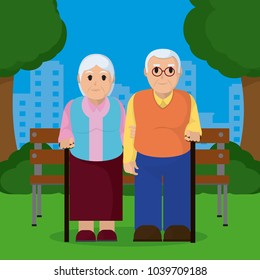 Cute Grandparents Couple Cartoon Stock Vector (Royalty Free) 1039709191