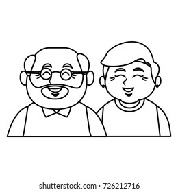 Cute grandparents couple cartoon