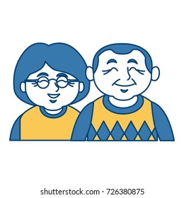 Cute grandparents couple cartoon