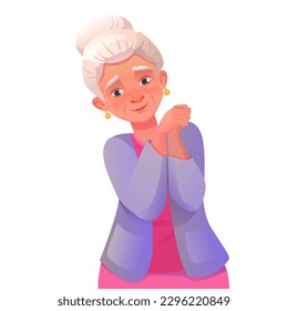 Cute granny. Cartoon character. Vector illustration