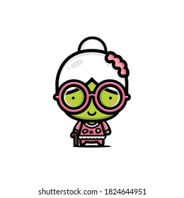 cute granny zombie vector design