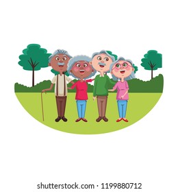 Cute granparents cartoons