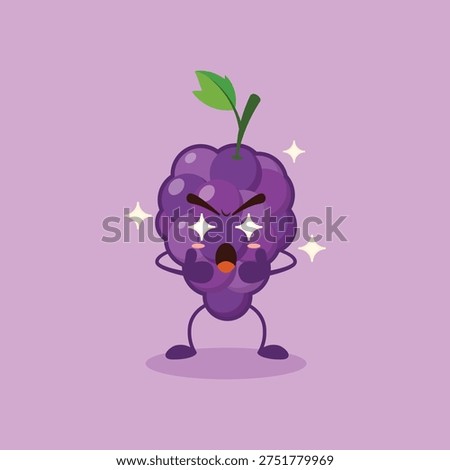 The cute Grape character is extremely impressed with your outstanding work