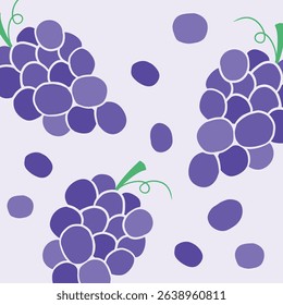 Cute grape hand drawing illustration. flat design style. colorful and editable vector