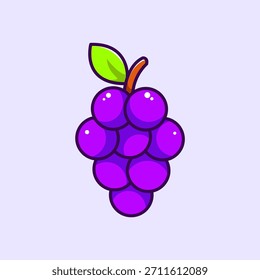 Süße Traube Vektorgrafik - Farbige Frucht Cartoon Symbol für Lebensmittel, Snack und gesundes Lifestyle-Design