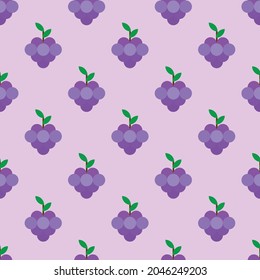 Cute Grapefruit Seamless Pattern. Fruits Background Vector Illustration Icon. Soft Bright Color Wallpaper. Grapes Cartoon Flat Design Simple. Kids Children Decorative for Wrapping paper, Textile.