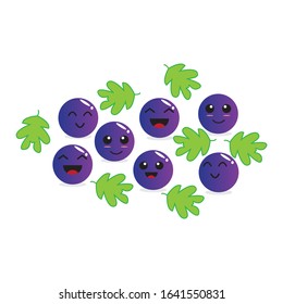 cute grapes expression vektor design eps 10.