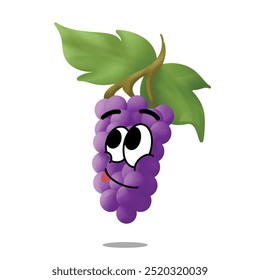 cute grapes mascot cartoon with happy expression