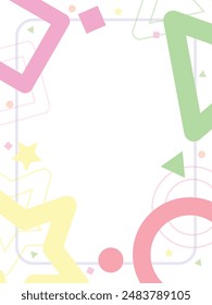 Cute graphic background border illustration decorated with shapes