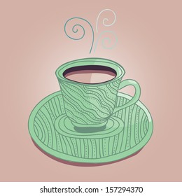 cute graphic coffee or tea cup with steam