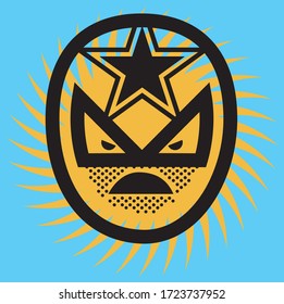 Cute graphic mask of a lucha libre