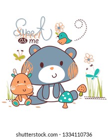 Cute graphic vector for t shirt printing