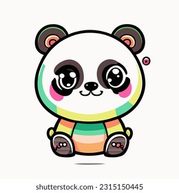cute graphic zoo cartoon vector panda bear