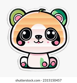 cute graphic zoo cartoon vector panda bear
