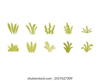 Cute Grass Design Element Set 