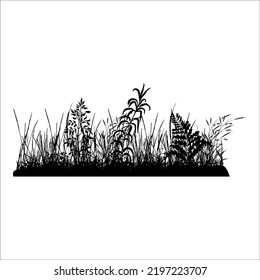 cute grass silhouette illustration graphic