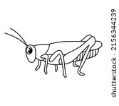 Cute grasshopper cartoon coloring page illustration vector. For kids coloring book.