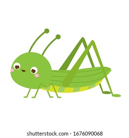 Saltamontes. Caricatura de insecto. Ilustración vectorial, imagen prediseñada