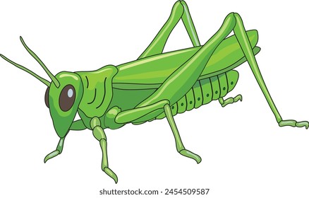 Cute grasshopper sitting quietly illustration