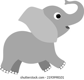 Cute gray baby elephant. Children's illustration. For your design.