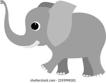 Cute gray baby elephant. Children's illustration. For your design.