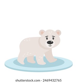 Cute gray bear. Vector illustration in cartoon style, children's book illustration. For decorations, posters, banners, cards.