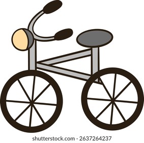 Cute gray bicycle cartoon clip art