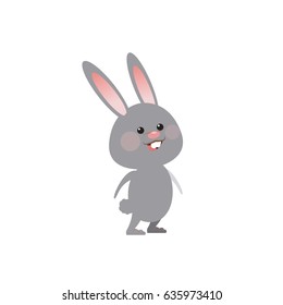 cute gray bunny easter concept