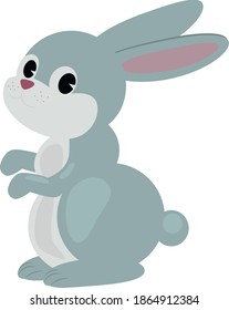 Cute Gray Bunny Rabbit Stock Vector (Royalty Free) 1864912384 ...