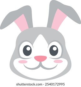 Ilustração Vetorial Cute Gray Bunny