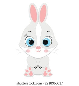 Cute gray cartoon hare.New Year and Christmas.