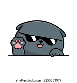 Cute Gray Cat - Scottish Fold Cat Grey Cool with Sunglasses