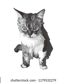 cute gray cat vector illustration