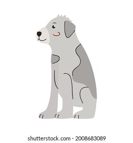 cute gray dog pet mascot
