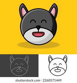 cute gray dog ​​cartoon vector design